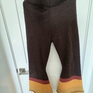 Women’s Brown and Multicolor Fleece Pants